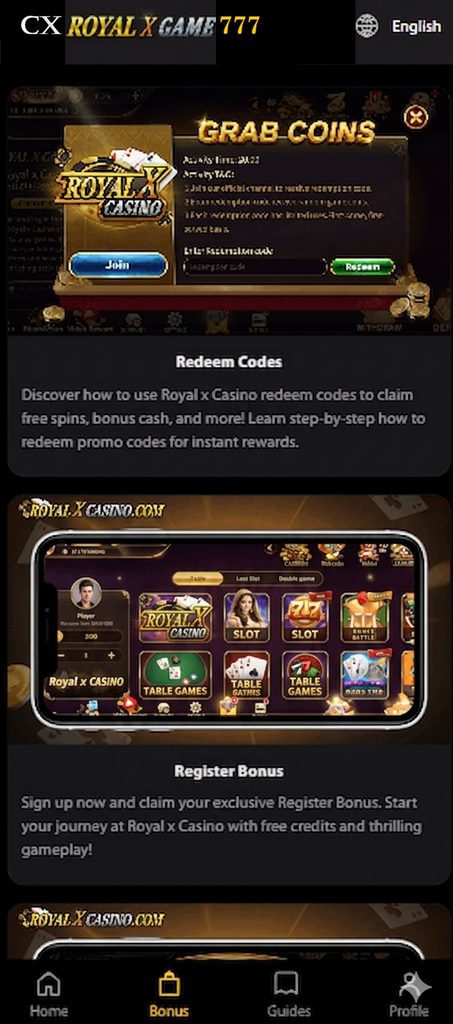 Redeem Code Royal x Casino